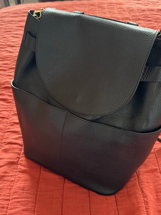Cuyana Black Pebbled Leather Backpack main image 6